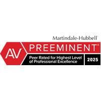 Martindale-Hubbell Preeminent Peer Rated for Highest Level of Professional Excellence 2025
